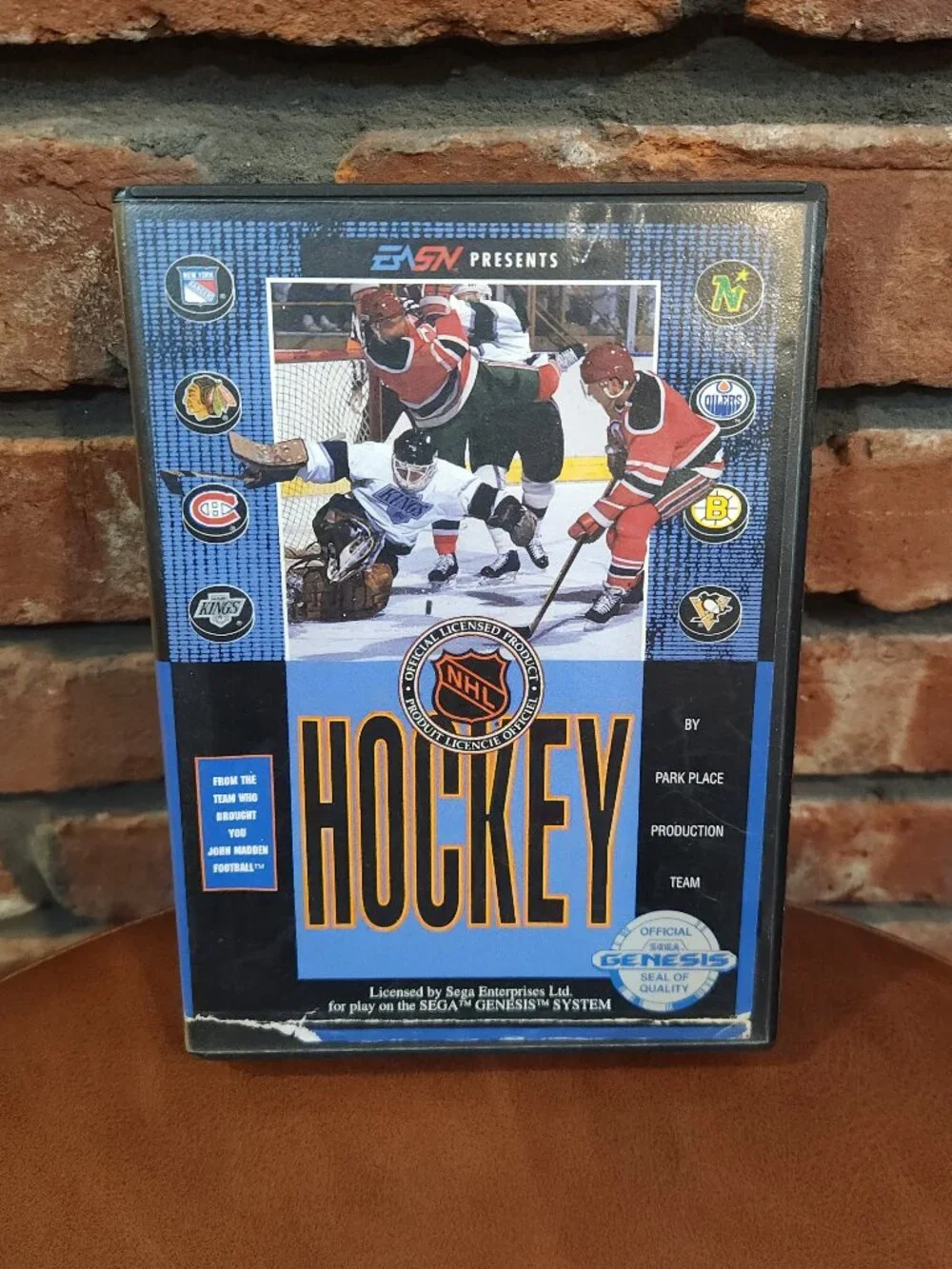 Vintage EA Sports NHL Hockey Game Cartridge for Sega Genesis Console 1991 Gaming